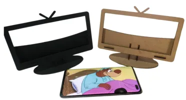 Kit 5 suporte de celular MDF, modelo tv retrô