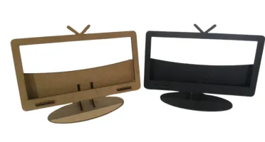 Kit 5 suporte de celular MDF, modelo tv retrô