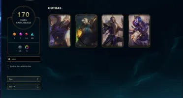 CONTA LOL TOP BARATINHA/ GOLD 3 /170 SKINS/2 MITICA/5 ULT