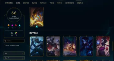 Unranked com 150 Champs e 66 Skins