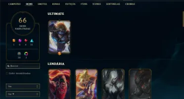 Unranked com 150 Champs e 66 Skins