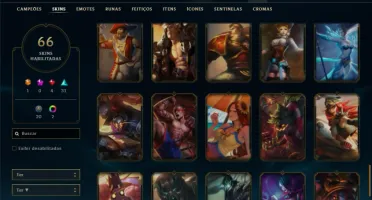 Unranked com 150 Champs e 66 Skins