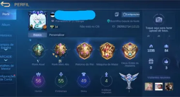 CONTA DE MOBILE LEGENDS COM VÁRIOS HERÓIS E SKINS