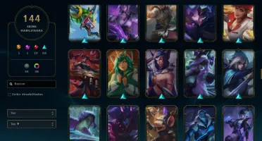 CONTA COM 144 SKINS BOAS, 156 CAMPEÕES, NUNCA BANIDA