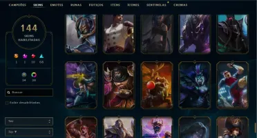 CONTA COM 144 SKINS BOAS, 156 CAMPEÕES, NUNCA BANIDA