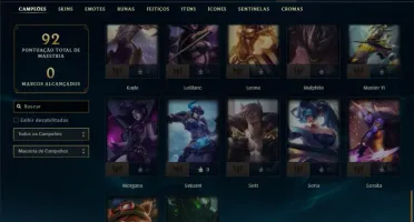 Ferro 1 com 50 Champs e 29 Skins + 2800 RP