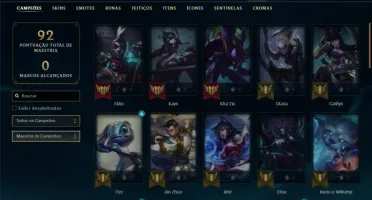 Ferro 1 com 50 Champs e 29 Skins + 2800 RP
