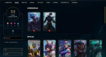 Ferro 1 com 50 Champs e 29 Skins + 2800 RP