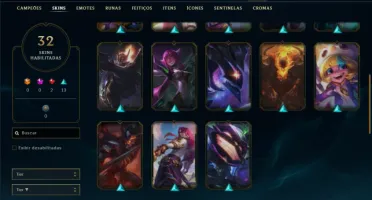 Ferro 1 com 50 Champs e 29 Skins + 2800 RP