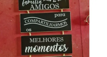 Placas MDF Família e Amigos - 4 Peças