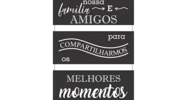 Placas MDF Família e Amigos - 4 Peças