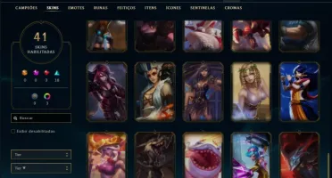 Conta prata 4 com 41 skins e 80 champs