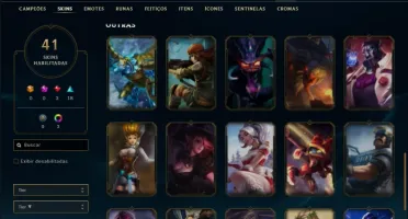 Conta prata 4 com 41 skins e 80 champs