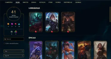 Conta prata 4 com 41 skins e 80 champs
