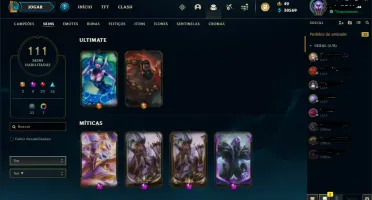 *OFERTA*Conta League of Legends LV 255 (111Skins,Unranked)
