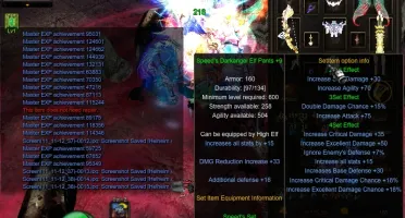 [MU Online – Hellheim] Kit ELF - Darkangel SET+BOW+LYRA
