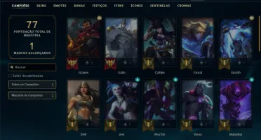 Conta Platina 2 com 41 Champs e 15 Skins + 1 Fragmento