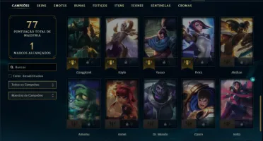 Conta Platina 2 com 41 Champs e 15 Skins + 1 Fragmento