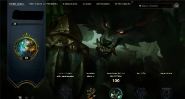 conta lol level 30 unranked