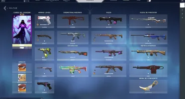conta valorant com varias skins e varios passes