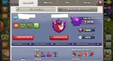 CV 13 CLASH OF CLANS COM 6 CONSTRUTORES SEMI FULL