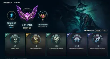 Conta de League of legends, mestre com 70 % de winrate