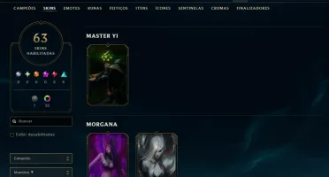 Conta de League of legends, mestre com 70 % de winrate