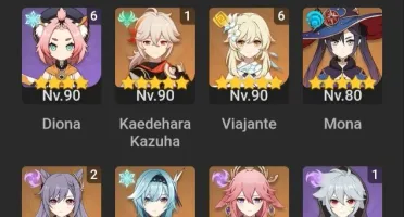 Conta Genshin com 12 personagens T5 e 2 armas T5