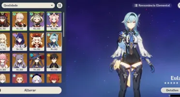 Conta Genshin com 12 personagens T5 e 2 armas T5