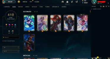 CONTA DO LOL PLATINA 1 TODAS AS SKINS ULTIMATE