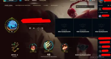 Conta Unranked de league of legends