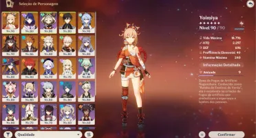 Conta AR 56 com 19 itens 5*: 16 personagens 5* e 3 armas 5*