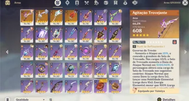 Conta AR 56 com 19 itens 5*: 16 personagens 5* e 3 armas 5*