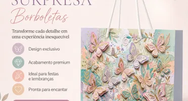 Kit 15 Sacolinhas Borboletas - Pegue e Monte