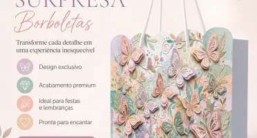 Kit 15 Sacolinhas Borboletas - Pegue e Monte