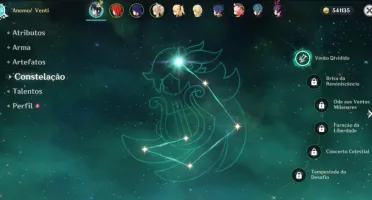AR 34 com Venti C1, Diluc, Shogun Raiden( Baal) + Arco 5