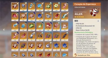 Conta 8x5* personagens + 2x5* armas + constelações e benção