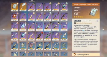 Conta 8x5* personagens + 2x5* armas + constelações e benção
