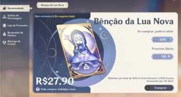Conta 8x5* personagens + 2x5* armas + constelações e benção