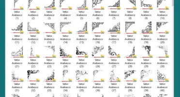 Pack 7.654 Arabescos Florais Vetorizados Para Corel Draw