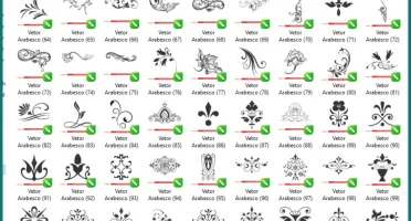 Pack 7.654 Arabescos Florais Vetorizados Para Corel Draw