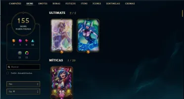 Conta League of legends All Champions , 155 Skins , LV 263