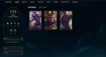 Conta League of legends All Champions , 155 Skins , LV 263