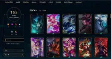 Conta League of legends All Champions , 155 Skins , LV 263
