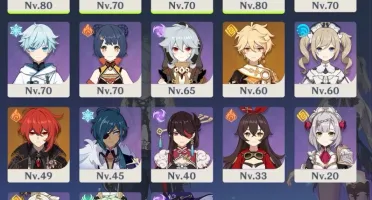 DILUC+QIQI+VENTI+MONA+FISCHL C6 + XIANG C6 e 8 k gema