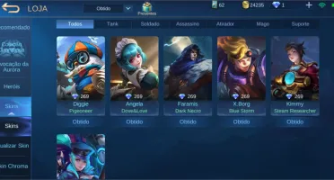 Conta Mobile Legenda lv55 || 27 SKINS || 35 HERÓIS