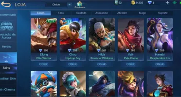 Conta Mobile Legenda lv55 || 27 SKINS || 35 HERÓIS