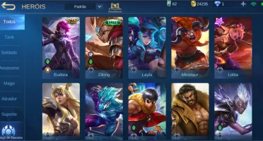 Conta Mobile Legenda lv55 || 27 SKINS || 35 HERÓIS