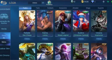 Conta Mobile Legenda lv55 || 27 SKINS || 35 HERÓIS