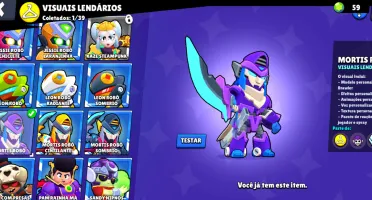 Conta Brawl Stars Com(Gemas, Kenji Fantasma E Muita Skin Rar